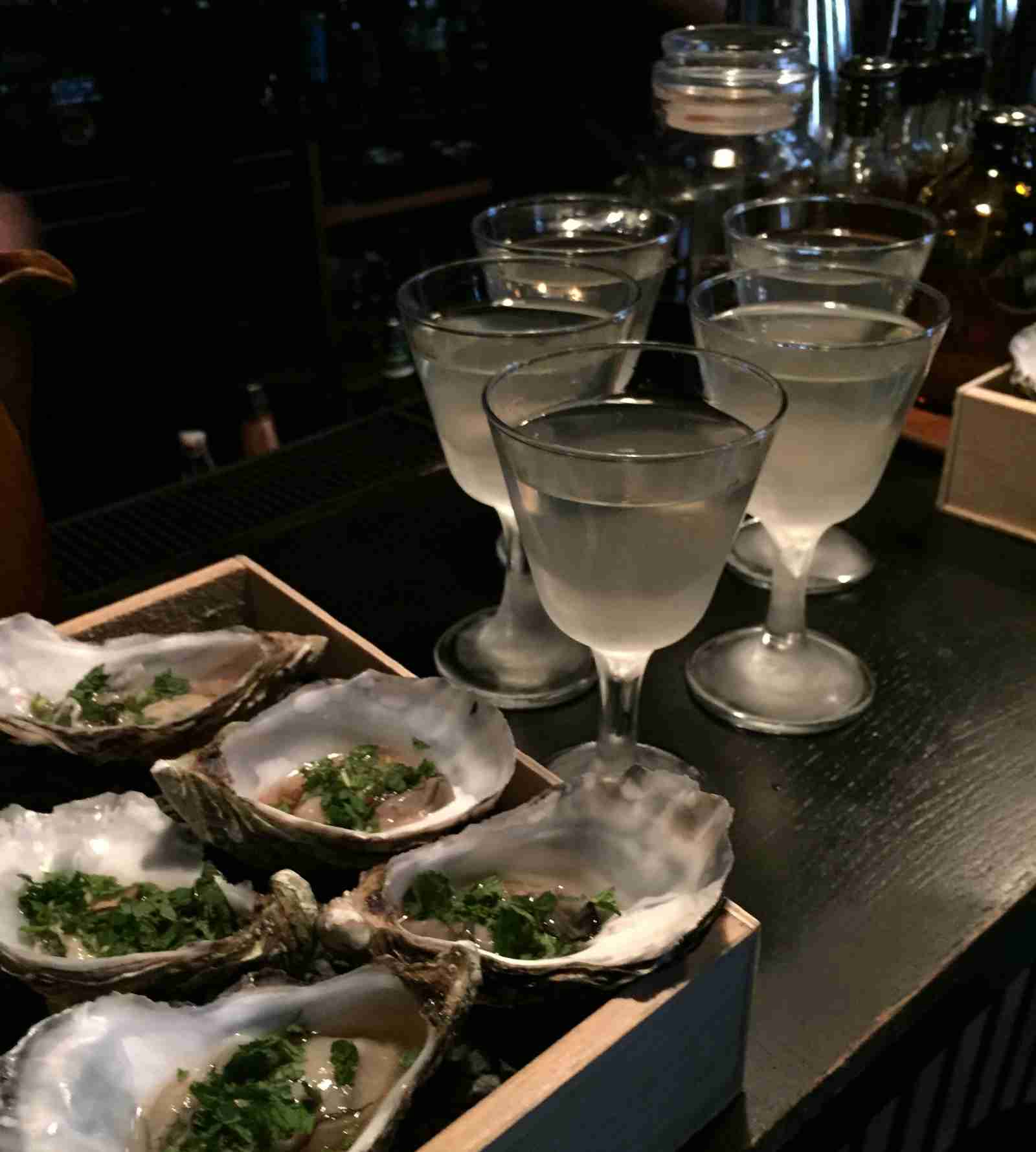 Perfect match! Østers med en dry martini på Skagerrak Gin.